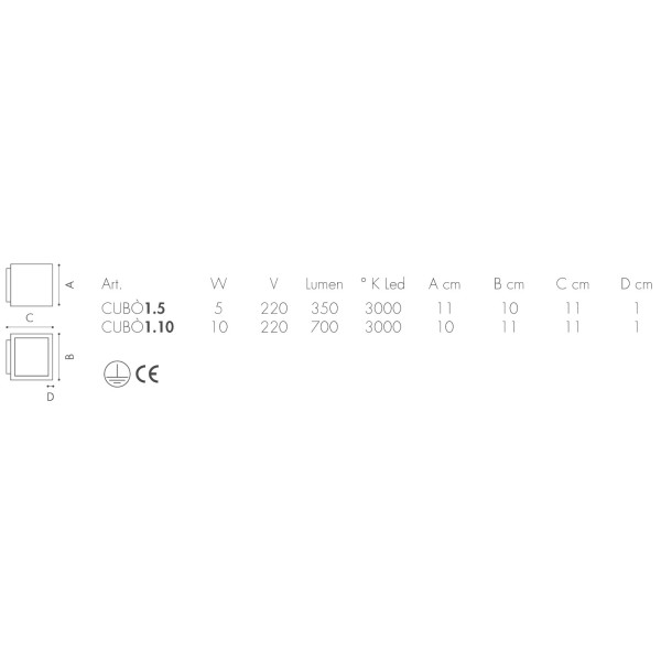 Applique Led Icone Cubo